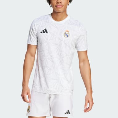 Camiseta calentamiento Real Madrid Blanco Hombre Fútbol