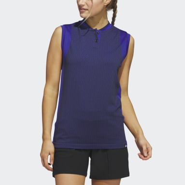 Kvinder Golf Blå Ultimate365 Tour Sleeveless Primeknit polotrøje