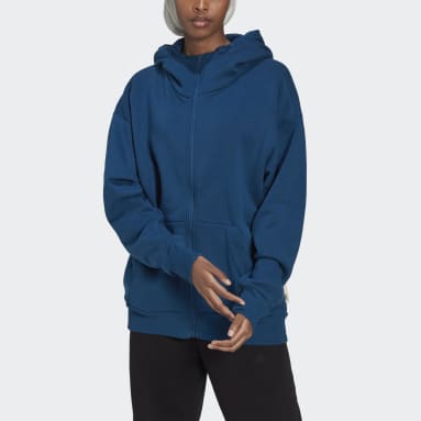 convergencia negro Sustancial Womens Blue Hoodies | adidas UK