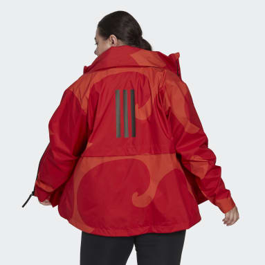 Women Sportswear Orange Marimekko Traveer RAIN.RDY Jacket (Plus Size)