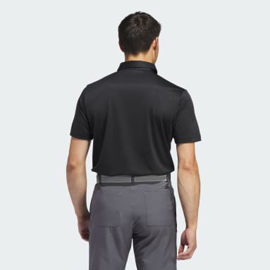 Men Golf Black Chest Stripe Polo Shirt