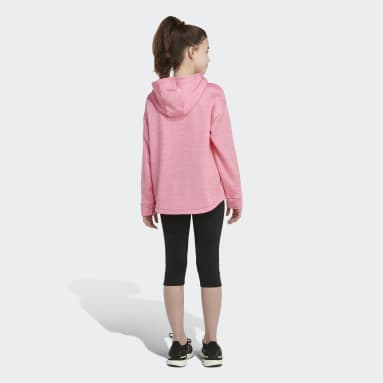 Youth Training Pink Mélange Fleece Pullover Hoodie