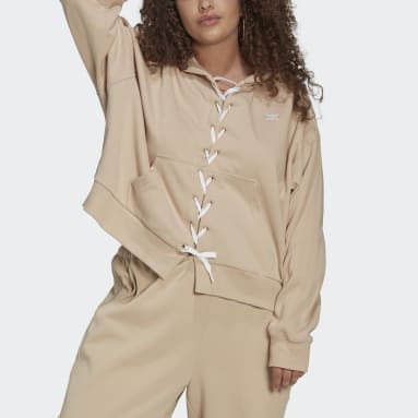 Sweat-shirt à capuche à lacets Always Original (Grandes tailles) Beige Femmes Originals