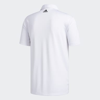 Men Golf White 3-Stripe Basic Polo Shirt