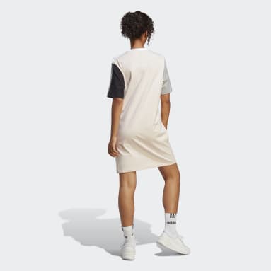 Frauen Sportswear Essentials 3-Streifen Single Jersey Boyfriend T-Shirt-Kleid Rosa