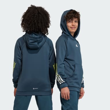 Sudadera con capucha Train Icons AEROREADY 3 bandas Turquesa Niño Gimnasio Y Entrenamiento
