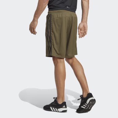Shorts Treino Essentials Piquet 3-Stripes Verde Homem Training