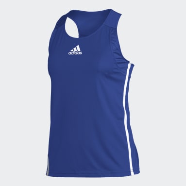 Playera sin magas Team Singlet Azul Mujer Training