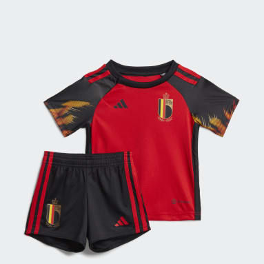 Deti Futbal červená Súprava Belgium 22 Home Baby