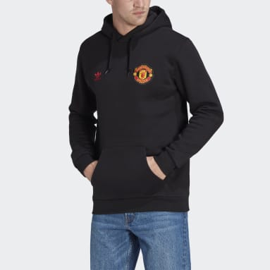 Sudadera con capucha Essentials Trefoil Manchester United Negro Hombre Originals