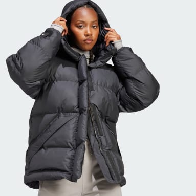 Women Outdoor Black 스텔라 패디드 미드렝스 프린트 재킷