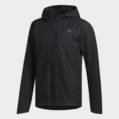 Campera Rompevientos con Capucha Own the Run Negro Hombre Running