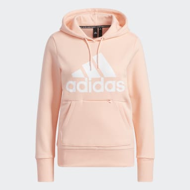 Sweat-shirt à capuche Badge of Sport Pullover Fleece Rose Femmes Essentials