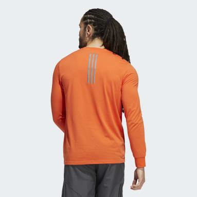 Men Running Orange X-City Long Sleeve AEROREADY Graphic Inline Running Tee