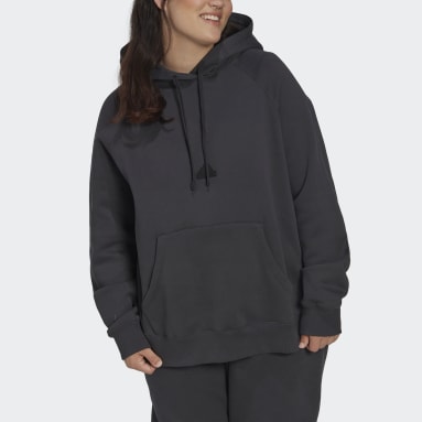 Women Sportswear Grey Oversized Hooded Sweatshirt (Plus Size)