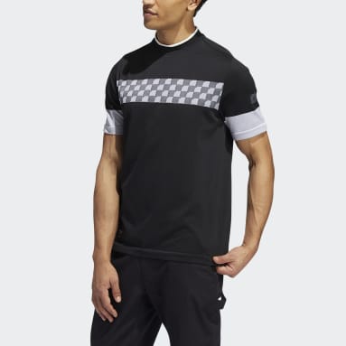 Men Golf Black Adicross Checkered Polo Shirt