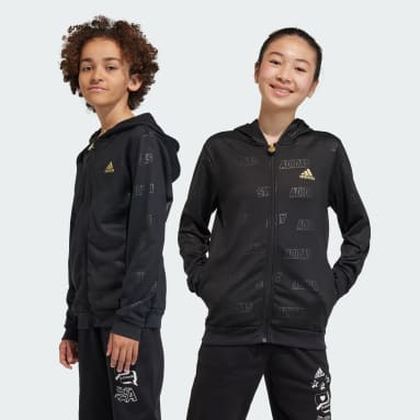 Chaqueta con capucha Brand Love Golden (Adolescentes) Negro Niño Sportswear