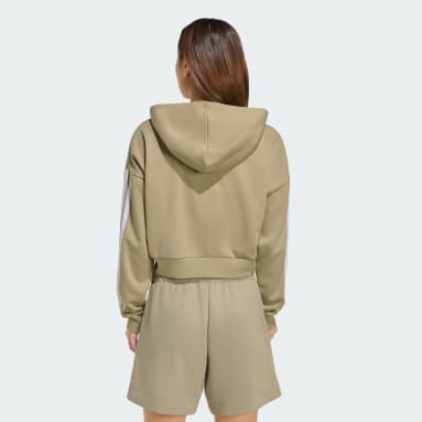 Moletinho Capuz Cropped Essentials Três Listras