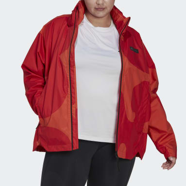 Women Sportswear Orange Marimekko Traveer RAIN.RDY Jacket (Plus Size)