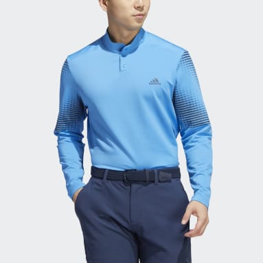 Herr Golf Blå Statement COLD.RDY Long Sleeve Polo Shirt