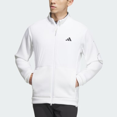 남성 Golf White 애슬레틱 풀집 하이브리드 스페이서 긴팔 재킷
