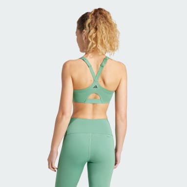 Energy Zip Sports Bra Army Green