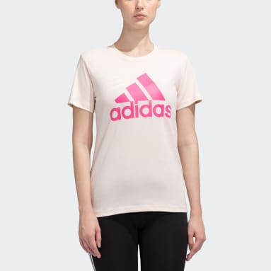 Women Training Pink ESSENTIALS BIG LOGO TEE
