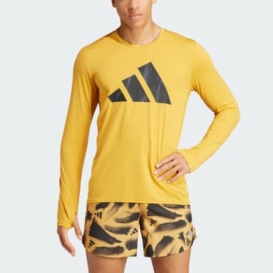 Sweat-shirt à manches longues Brand Love jaune Hommes Course