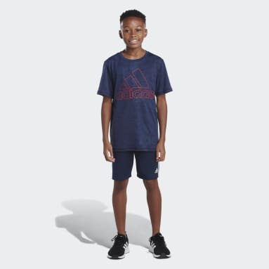 Youth Training Blue Badge of Sport Mélange Tee