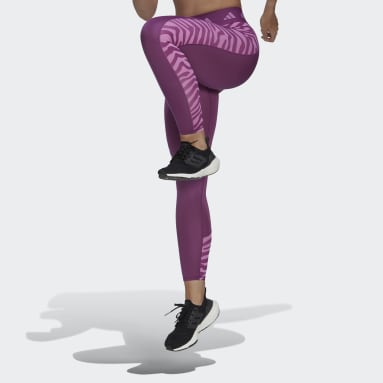 Women Gym & Training Purple Hyperglam Techfit High-Waisted 7/8 Zebra Leggings