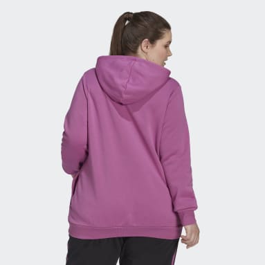 Women Sportswear Purple Essentials Logo Fleece Hoodie (Plus Size)