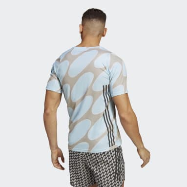 Men Running Blue adidas x Marimekko Run Icons 3-Stripes T-Shirt