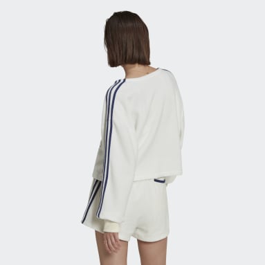 Chaqueta Crop Towel Terry Blanco Mujer Originals