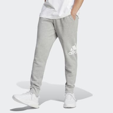 Men Sportswear Grey Essentials French Terry Tapered Cuff Logo Pants