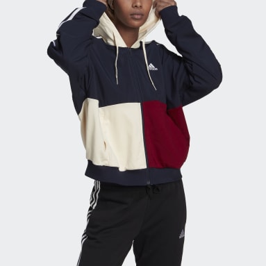 Dam Sportswear Blå Essentials 3-Stripes Colorblock Full-Zip Hoodie