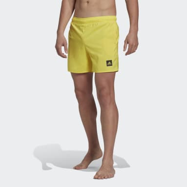 Shorts de Natación Cortos de Color Sólido Amarillo Hombre Sportswear