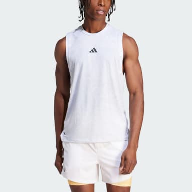 Niuer Women Jersey Tank Top Padded Shoulder Sleeveless Active Sportswear  Sports Vest Blouse White L(US 12-14) 