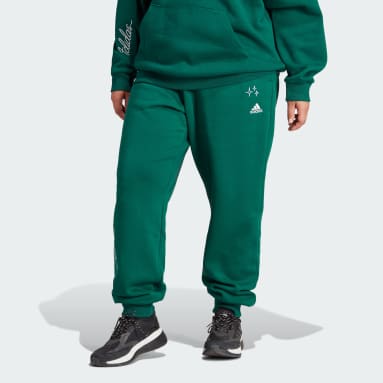 Frauen Sportswear Scribble Embroidery Hose – Große Größen Grün