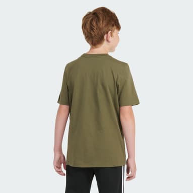 Youth Training Beige Short Sleeve Essential Embroidered Logo Tee