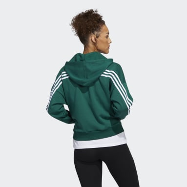 Women's Sportswear Green Full-Zip Hoodie