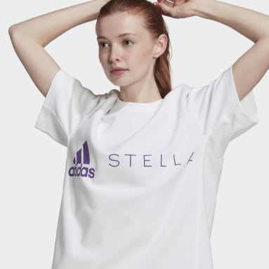 Women adidas by Stella McCartney White adidas by Stella McCartney Logo T-Shirt