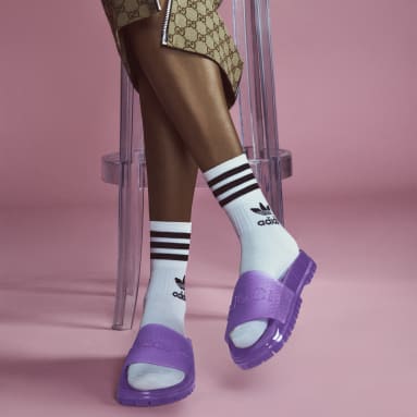 Women Originals Purple adidas x Gucci women's Adilette slide sandal