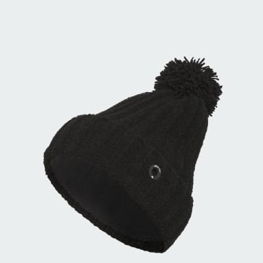 Women's Golf Black Chenille Cable-Knit Pom Beanie