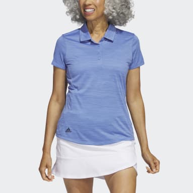 Women Golf Blue Space-Dyed Short Sleeve Polo Shirt