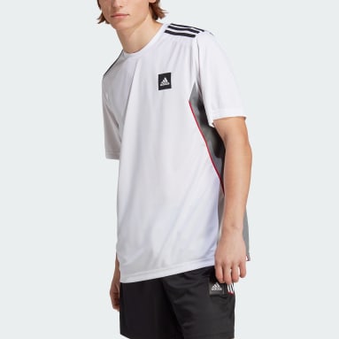T-Shirt Football-Inspired Regular Fit Short Sleeve Bianco Uomo Fitness & Training
