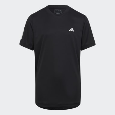 Jongens Tennis zwart Club Tennis 3-Stripes T-shirt