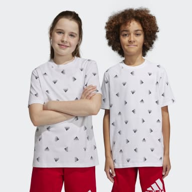 T-shirt Brand Love Allover Print Bianco Bambini Sportswear