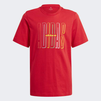 Graphic Logo Print Tee Czerwony