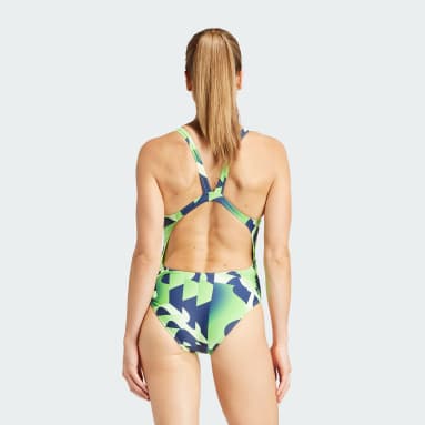 Ženy Plávanie zelená Plavky 3-Stripes Graphic
