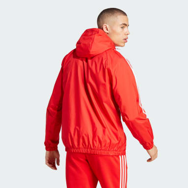 adidas Cny Jkt Top Sports Training Printing hooded Fleece Lined Woven  Jacket Red H37918